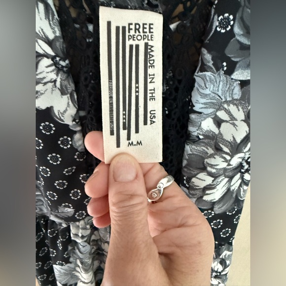 Free People Black and White Spaghetti Strap Sundress - Picture 3 of 8